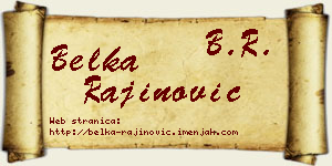 Belka Rajinović vizit kartica